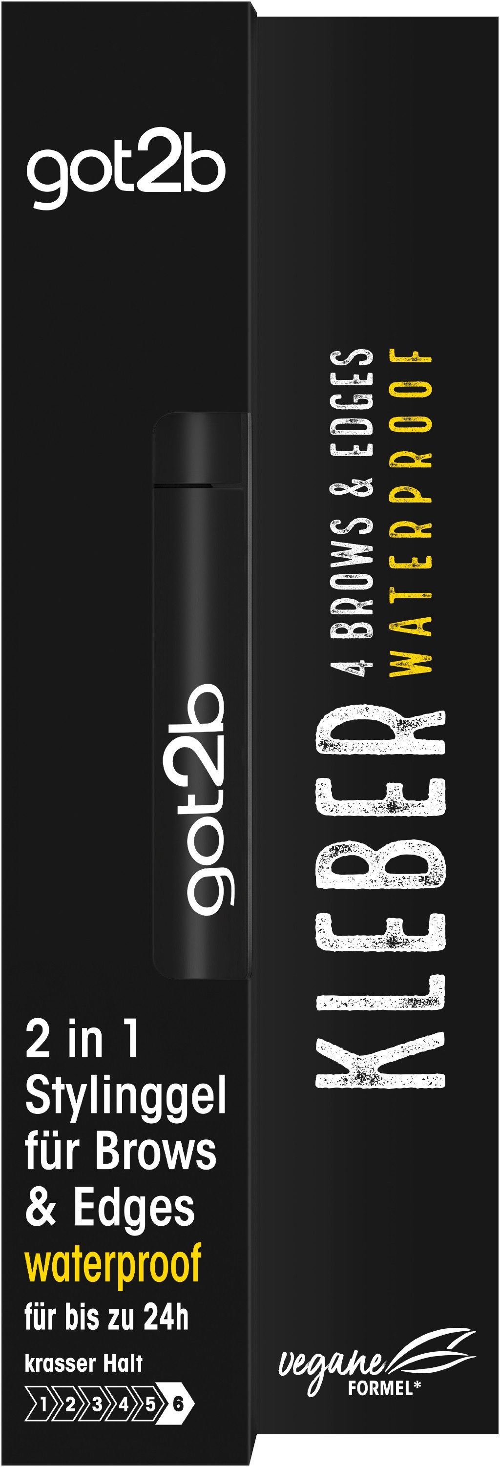 got2b Augenbrauen-Gel 2in1 Stylinggel Kleber 4 Brows & Edges Waterproof 16ml, 1-tlg., für bis zu 24h Halt
