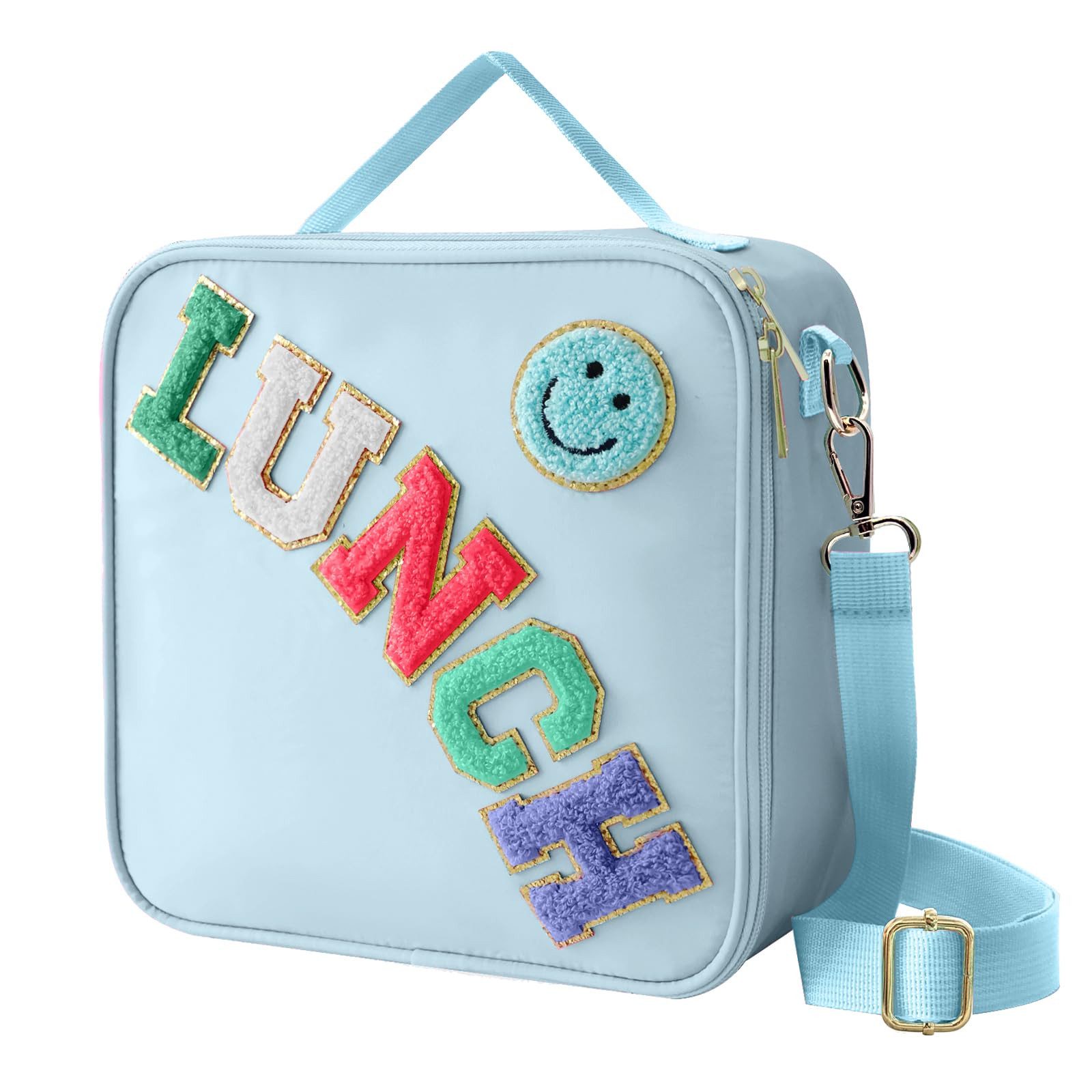 Diwzbyn Lunchbox Lunchbag Isoliert, Mit Verstellbarem Schulterriemen, Tragbar, Mit Folienfutter, Niedliches Design für Schule & Reisen