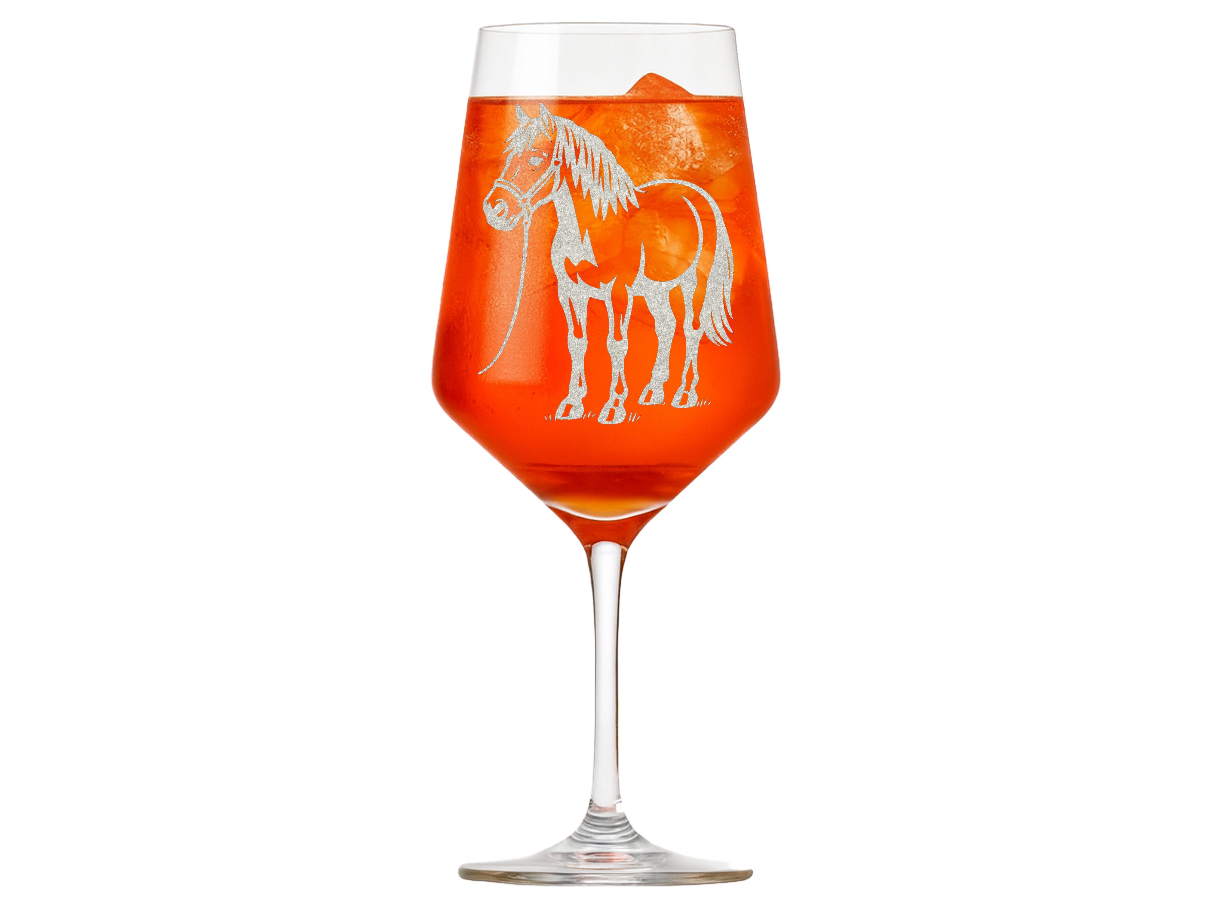 eXODA Weinglas Pferd mit Halfter 350ml - Spülmaschinenfest royal Gravur, 1-tlg., Glas, Atemberaubende Darstellung