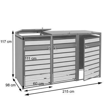 MCW Mülltonnenbox MCW-J81-3-6 (1 St), UV-beständig, Praktische Einhand-Bedienung