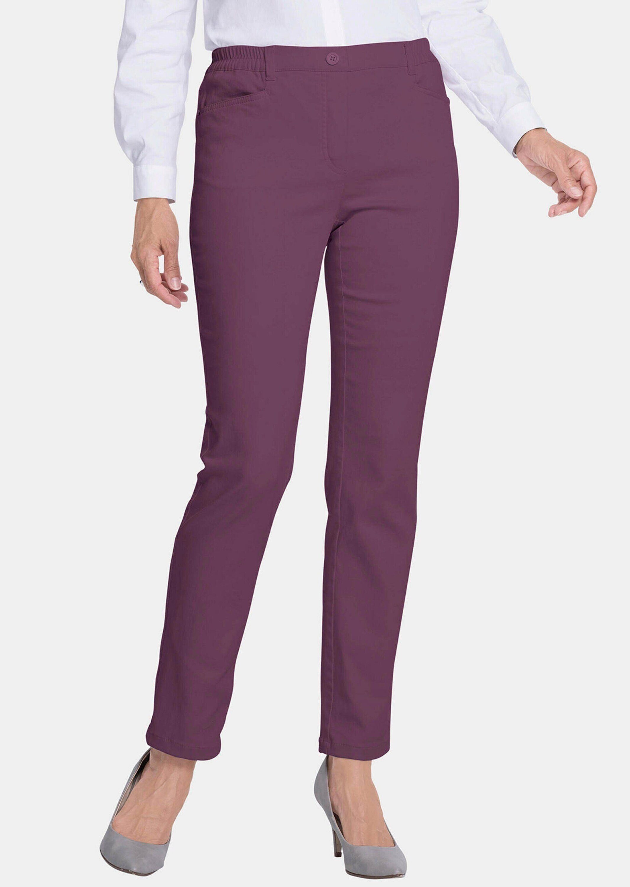 Baumwollschlupfhose MARTHA GOLDNER aubergine Leichte Schlupfhose