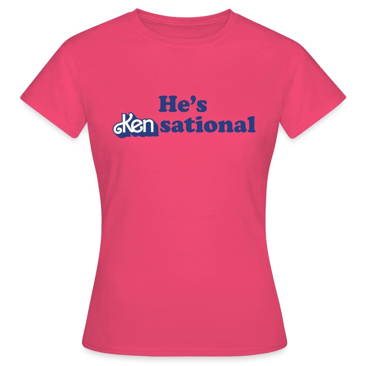 T-Shirt Barbie Ken Design Lustiger Spruch He's Kensational Frauen T-Shirt