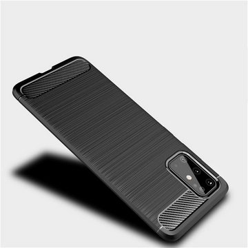CoverKingz Handyhülle Hülle für Samsung Galaxy S20 FE Handyhülle Silikon Case Cover 16,5 cm (6,5 Zoll), Handyhülle Bumper Silikoncover Softcase Carbonfarben