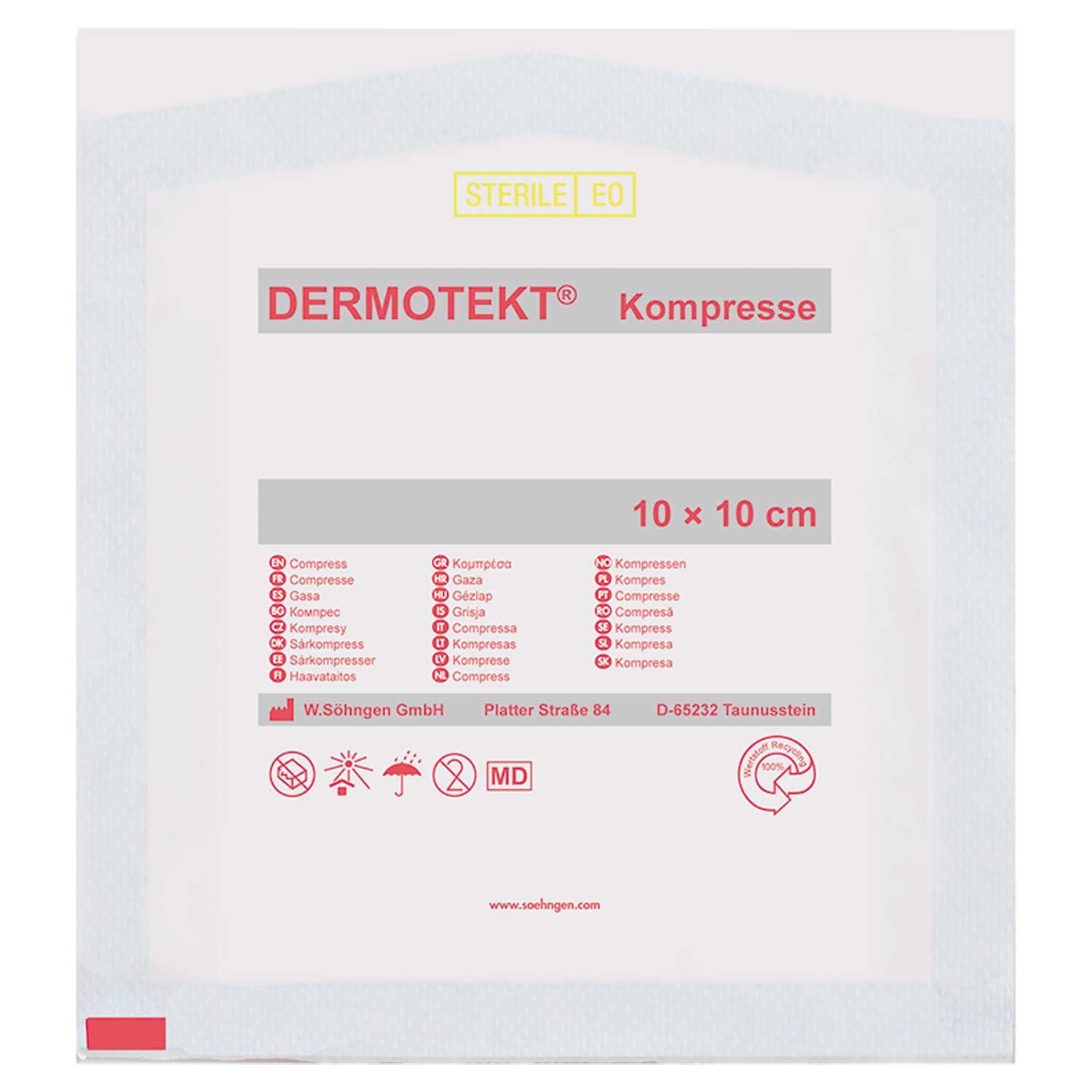 Söhngen Erste-Hilfe-Set Kompresse Dermotekt – Sterile Wundkompresse einzeln verpackt, weich &