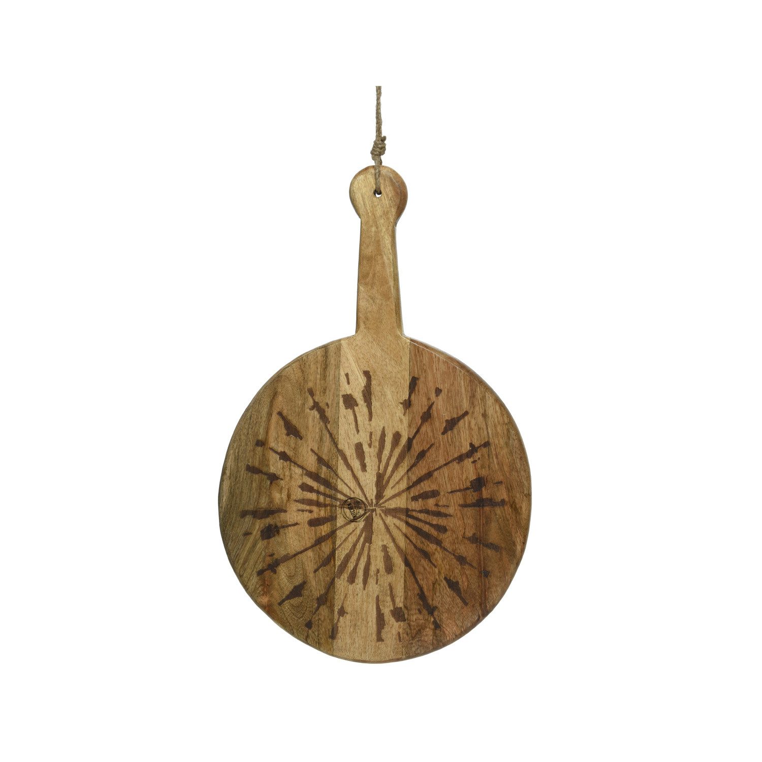 Schneidebrett Servierbrett PUSTEBLUME Mangoholz mit Griff Serviertablett 46cm