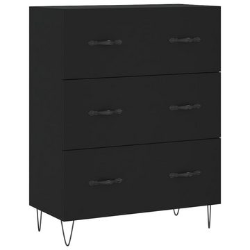 furnicato Sideboard Highboard Schwarz 69,5x34x180 cm Holzwerkstoff