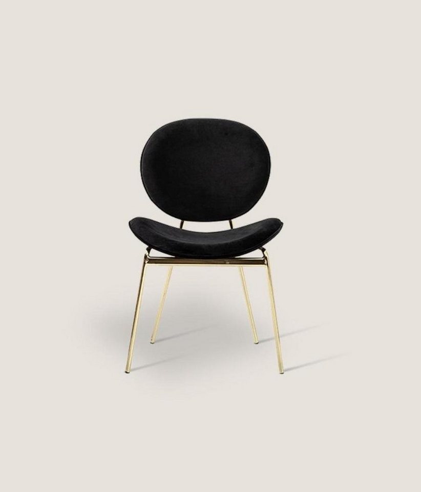 jvmoebel stuhl schwarzer designer stuhl mit edelstahlfüßen moderne