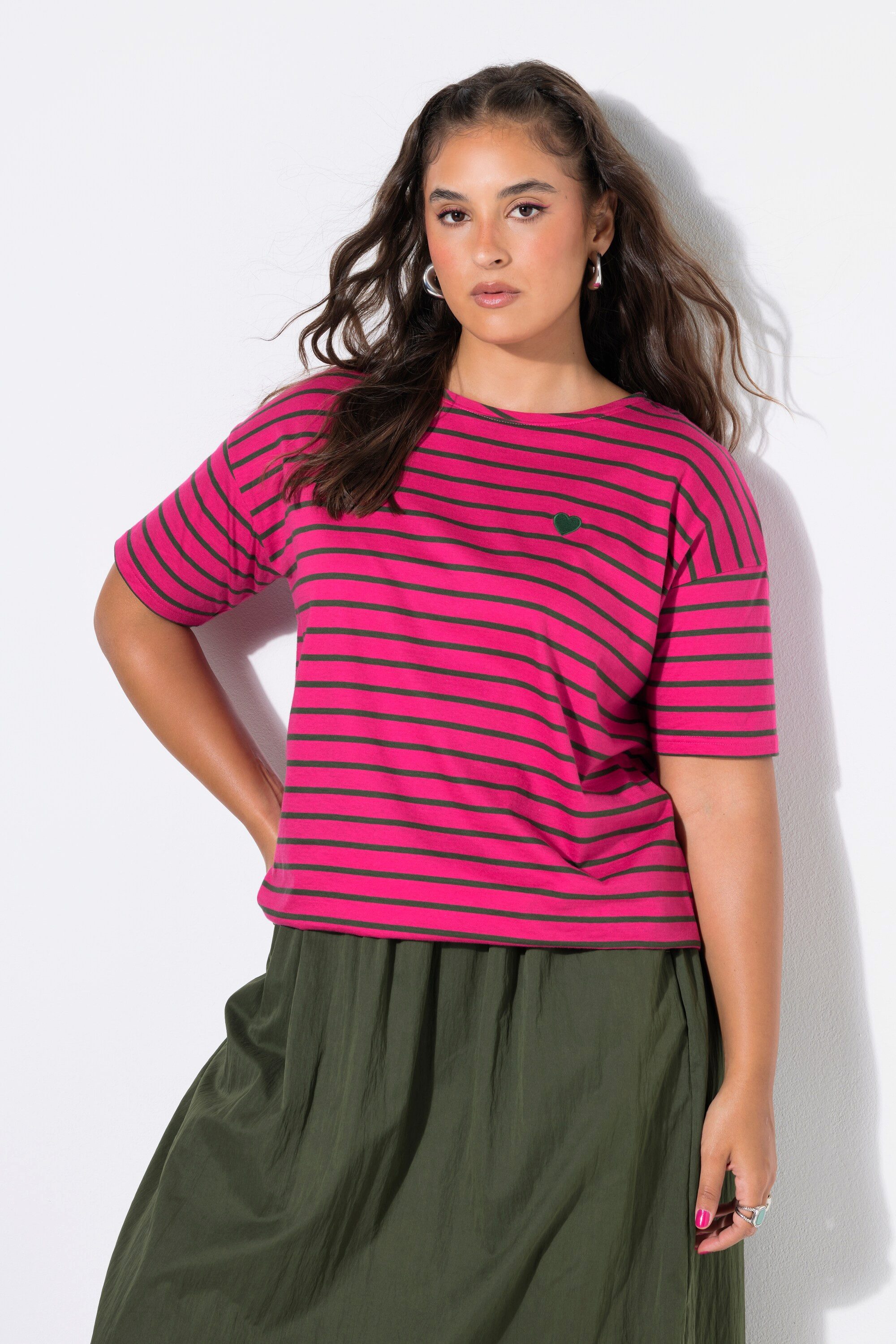 Studio Untold T-Shirt Ringelshirt Oversize Shape Heart-Stick