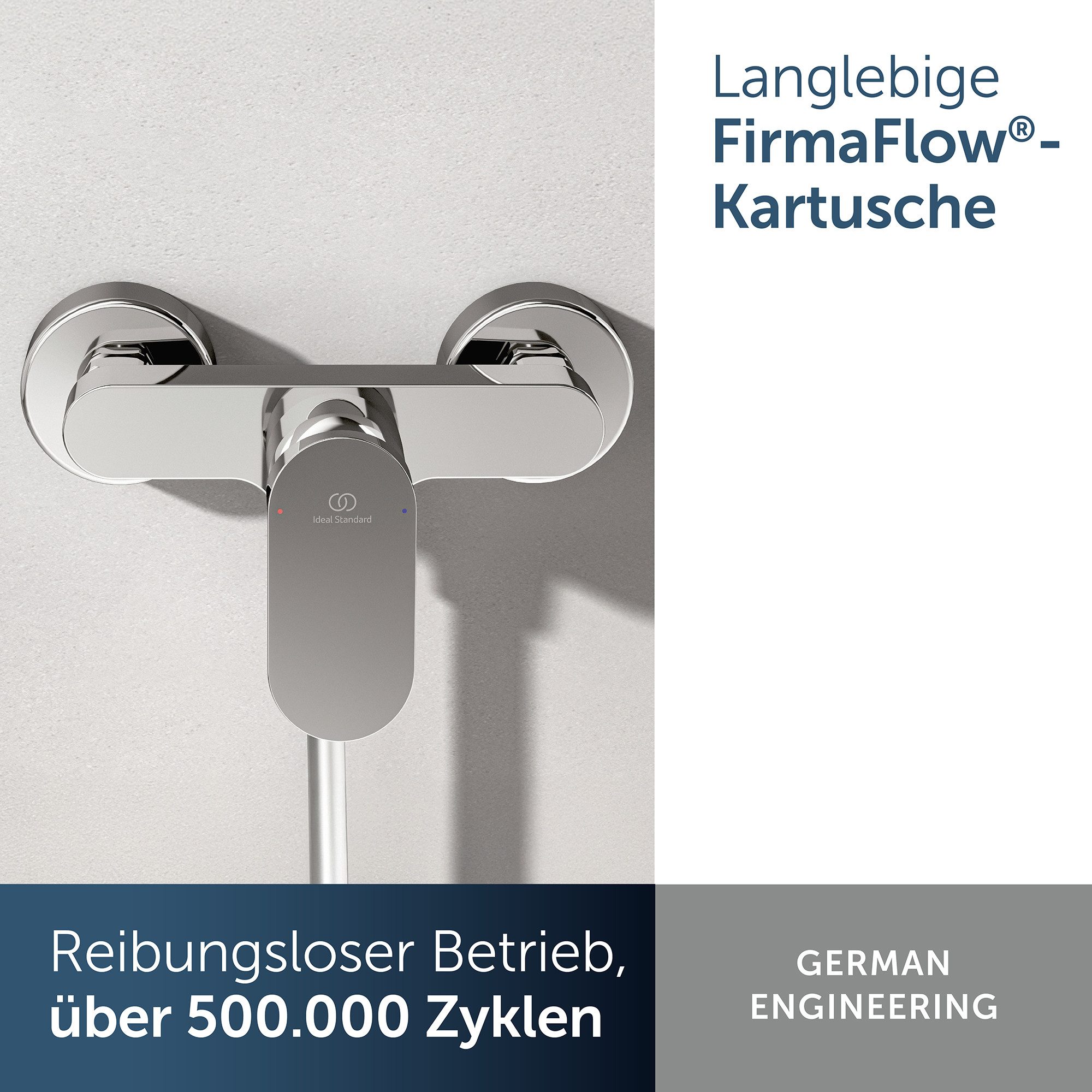 Ideal Standard Duscharmatur Alero FirmaFlow® Kartusche, Heißwassertemperaturbegrenzer