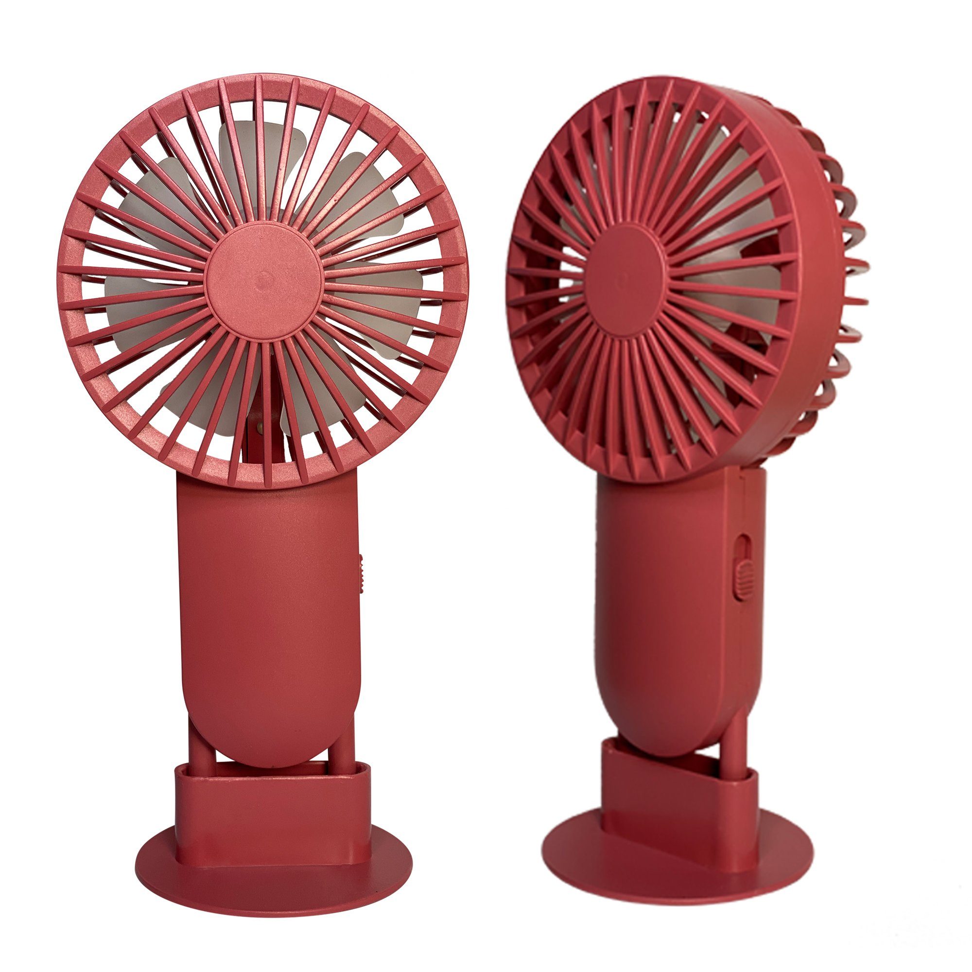 2 Ladens tragbarer USB-Ventilator Rot möglich Products auch mit wärend Ventilator aufladbar betrieb Hand Akku des USB Mini Stufen, MAQETARA Lüfter, Standfuss,