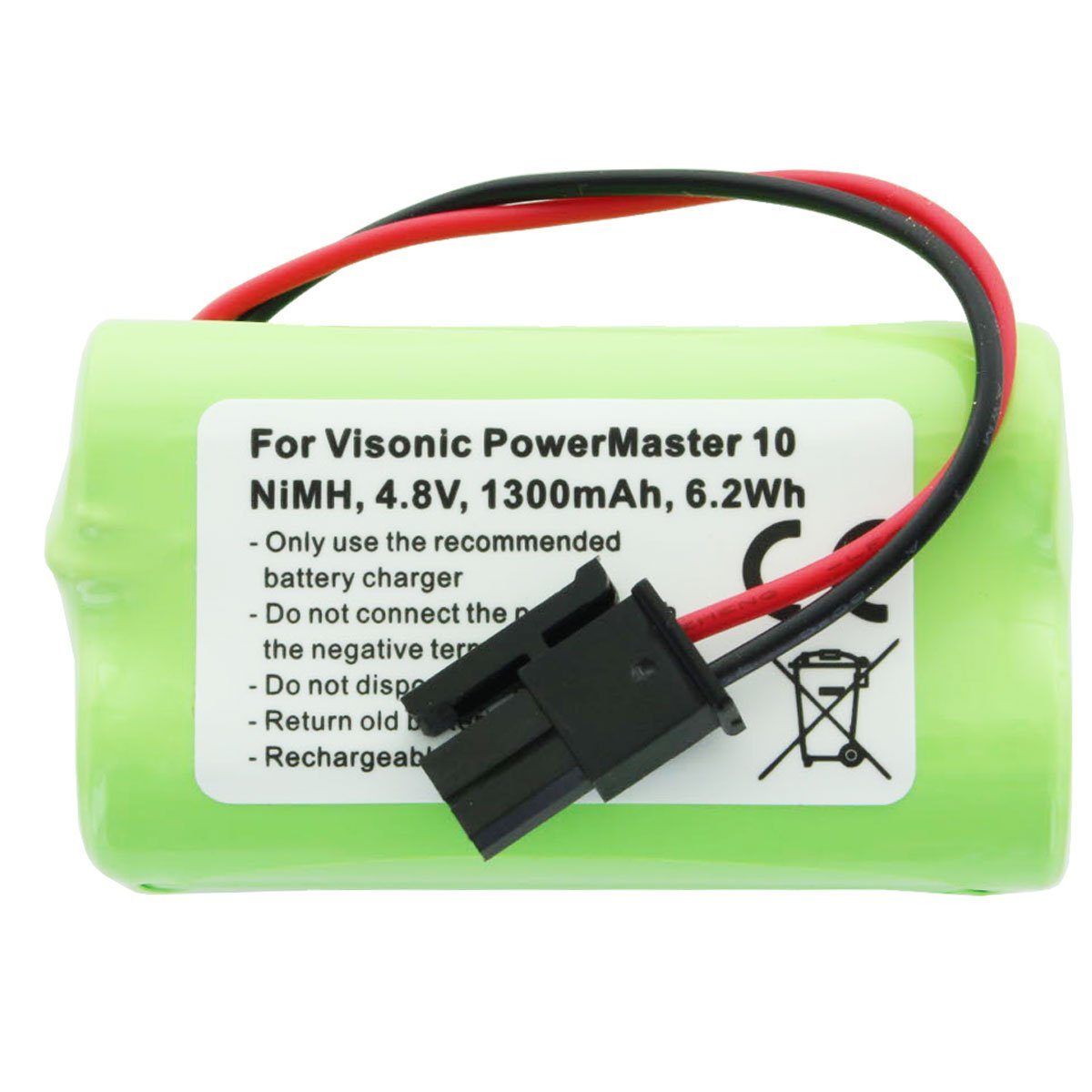 AccuCell Akku passend für Visonic PowerMaster 10 GP130AAM4YMX Akku 1300 mAh Vo Akku-NiMH 4,8 V) (4,8