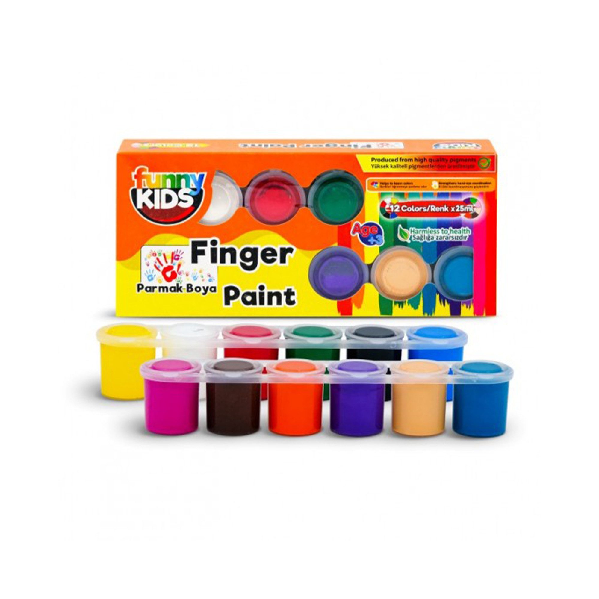 Funny Kids Fingerfarbe FUNNY KIDS Fingerfarben-Set 12 Цвета - 25 ml, Ideal für Kinder, um kreativ mit Fingerfarben zu experimentieren