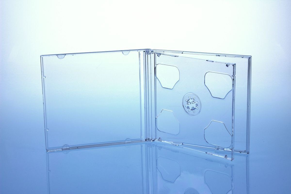 Sauerwald CD-Hülle CD/DVD Hülle / 2er 2fach Jewelcase für 2 Disc / glasklar transparent
