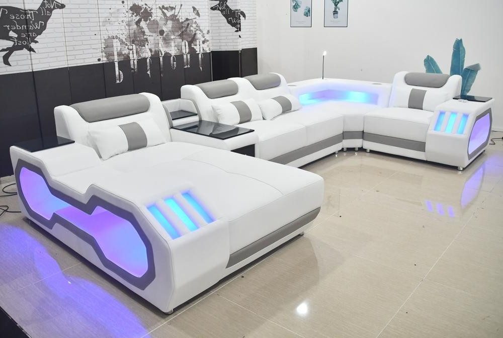 Xlmoebel Wohnlandschaft Leder-Ecksofa mit eleganter Polsterung in modernem Design, Hergestellt in Europa