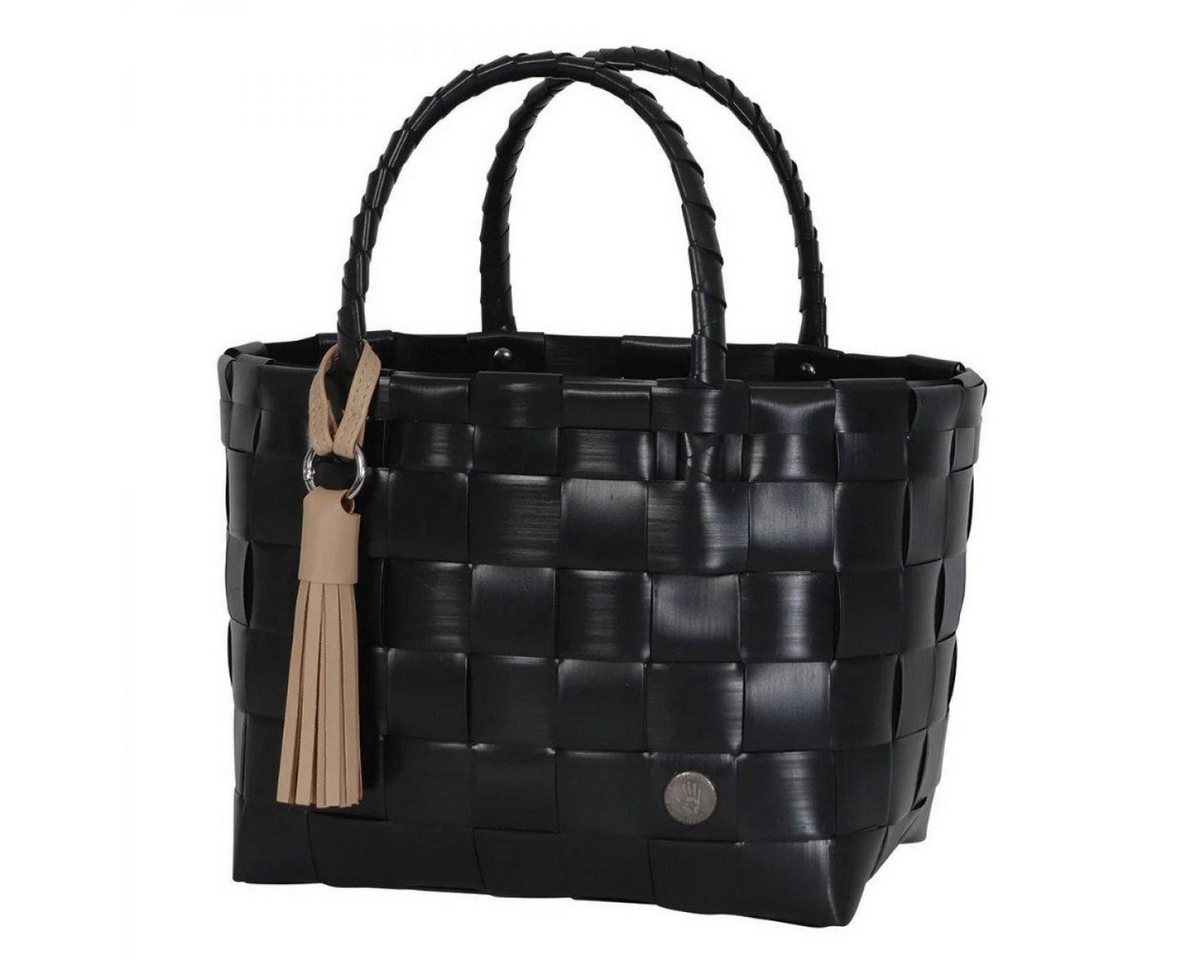 Handed By Einkaufskorb Handed By Shopper Paris Mini Black mit Quaste in Nougat Cream