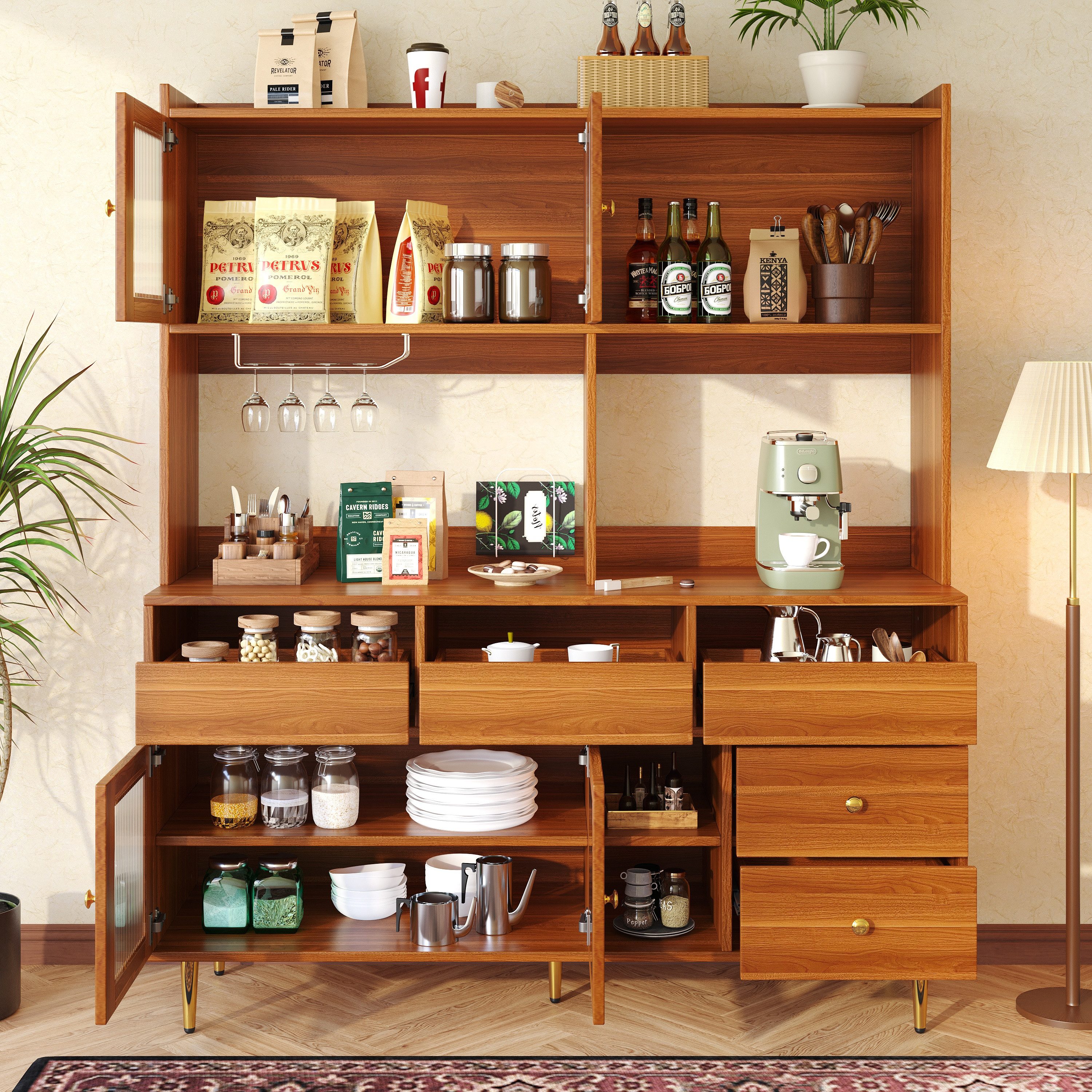 Flieks Hochschrank Küchenbuffet (145x39x171 cm, 1-St) günstig online kaufen