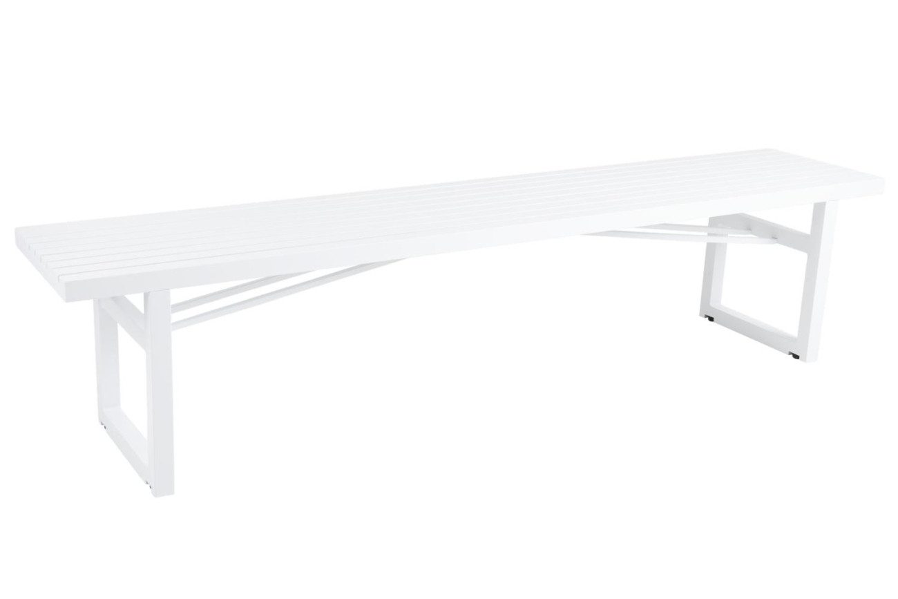 Brafab Gartenbank Vevi aus Aluminium 200 cm, Weiß