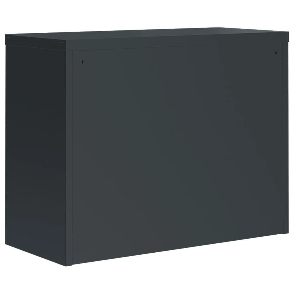 Stahl Anthrazit Aktenschrank und vidaXL 90x40x70 cm Weiß (1-St) Aktenschrank