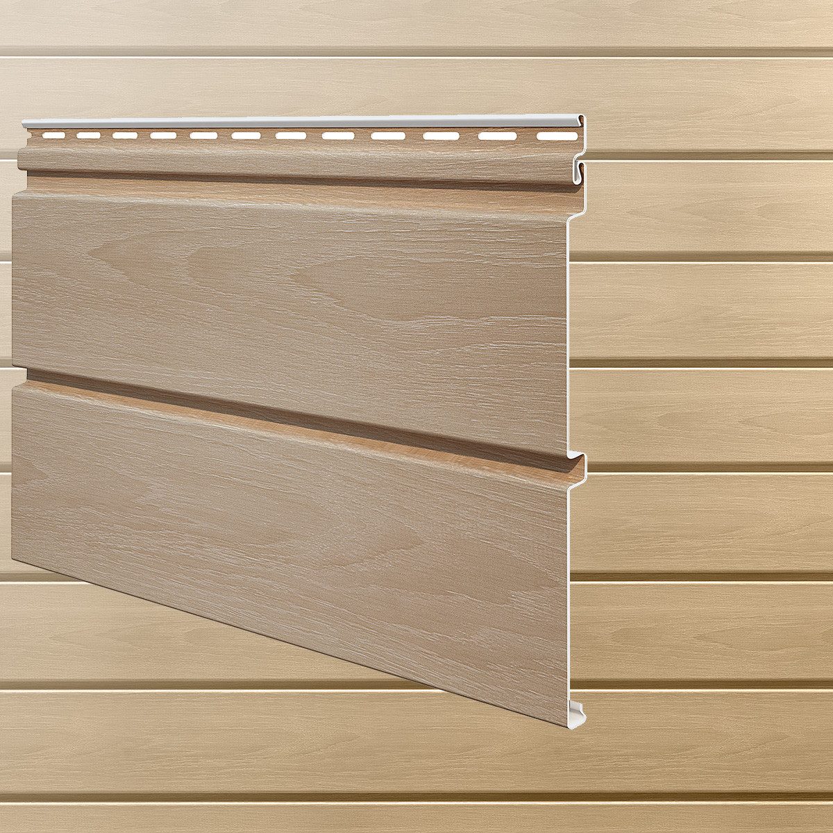 Vox Verkleidungspaneel Canadian Siding MAX3 Rundprofil 2-Brett 3,85m St. 0,9625qm eichefarben, BxL: 18,50x385,00 cm, 1,1 qm, (Stückweise 1 Paneel, 1,10 qm) Besonders schlagfest MAX3, pflegeleicht, abwaschbar, Leichtgewicht