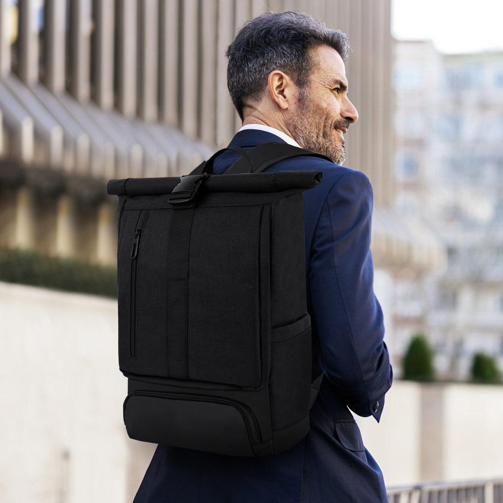 TAN.TOMI Freizeitrucksack Arbeitsrucksack Rolltoprucksack Herren Damen Rucksack, Laptoprucksack Schulrucksack Daypacks für Uni Arbeit Reisen Freizeit