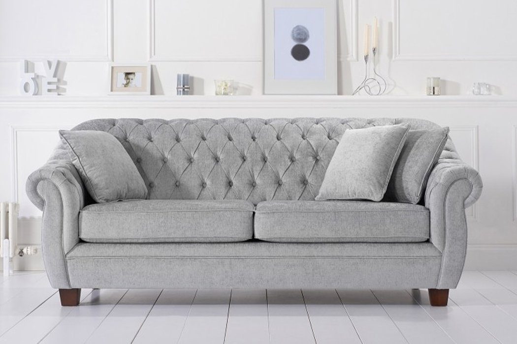 Dreisitzer Modern Chesterfield Polstermöbel Sofa Neu, Luxus Europe Made luxus weißer in JVmoebel