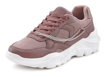 LASCANA Sneaker mit Chunky-Sohle & Ketten, Schnürhalbschuhe, Freizeitschuhe VEGAN