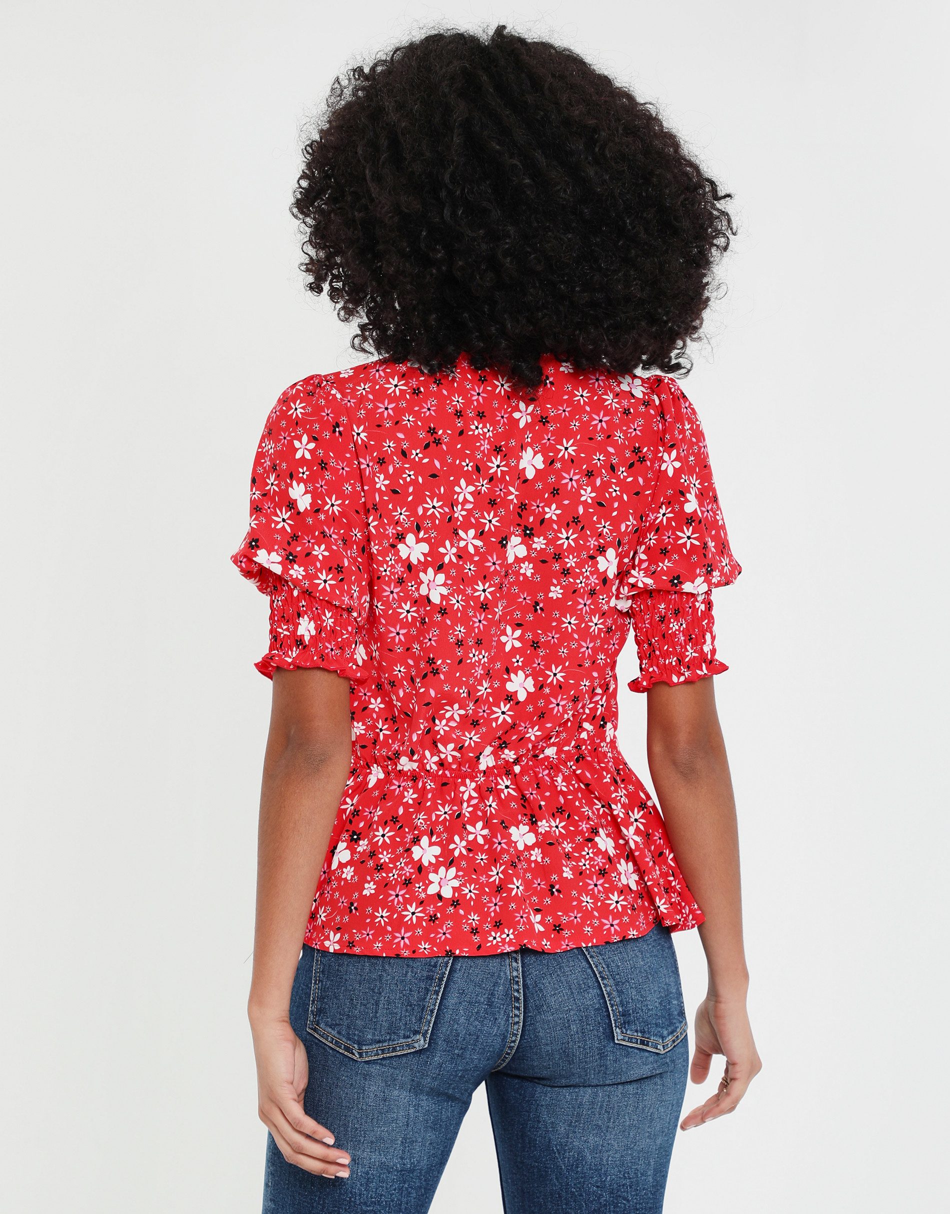 Threadbare Wickelshirt mit kurzen Ärmeln