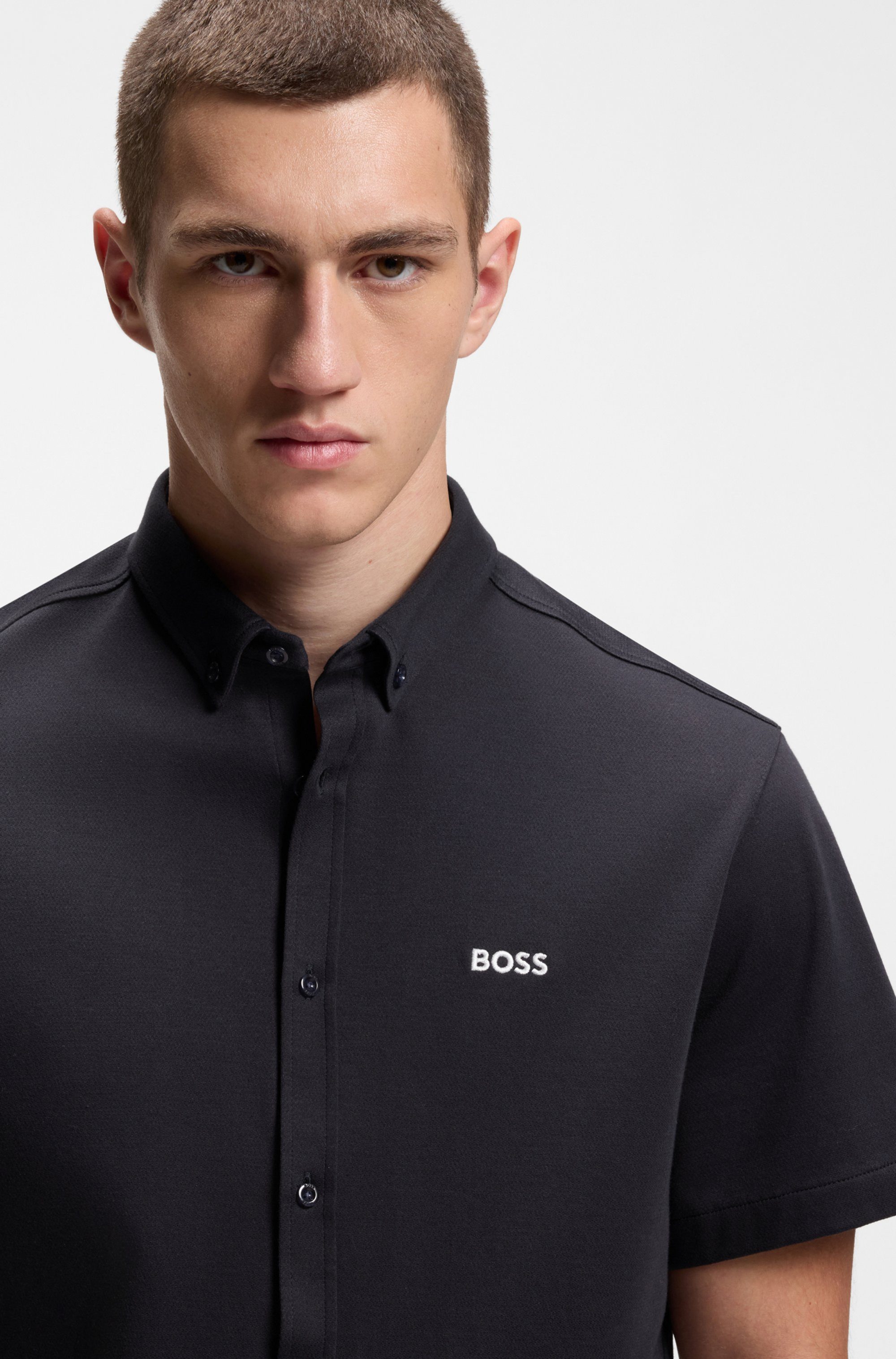 BOSS GREEN Kurzarmhemd Motion S Regular Fit, Button-down-Kragen, Kurzarm, L günstig online kaufen
