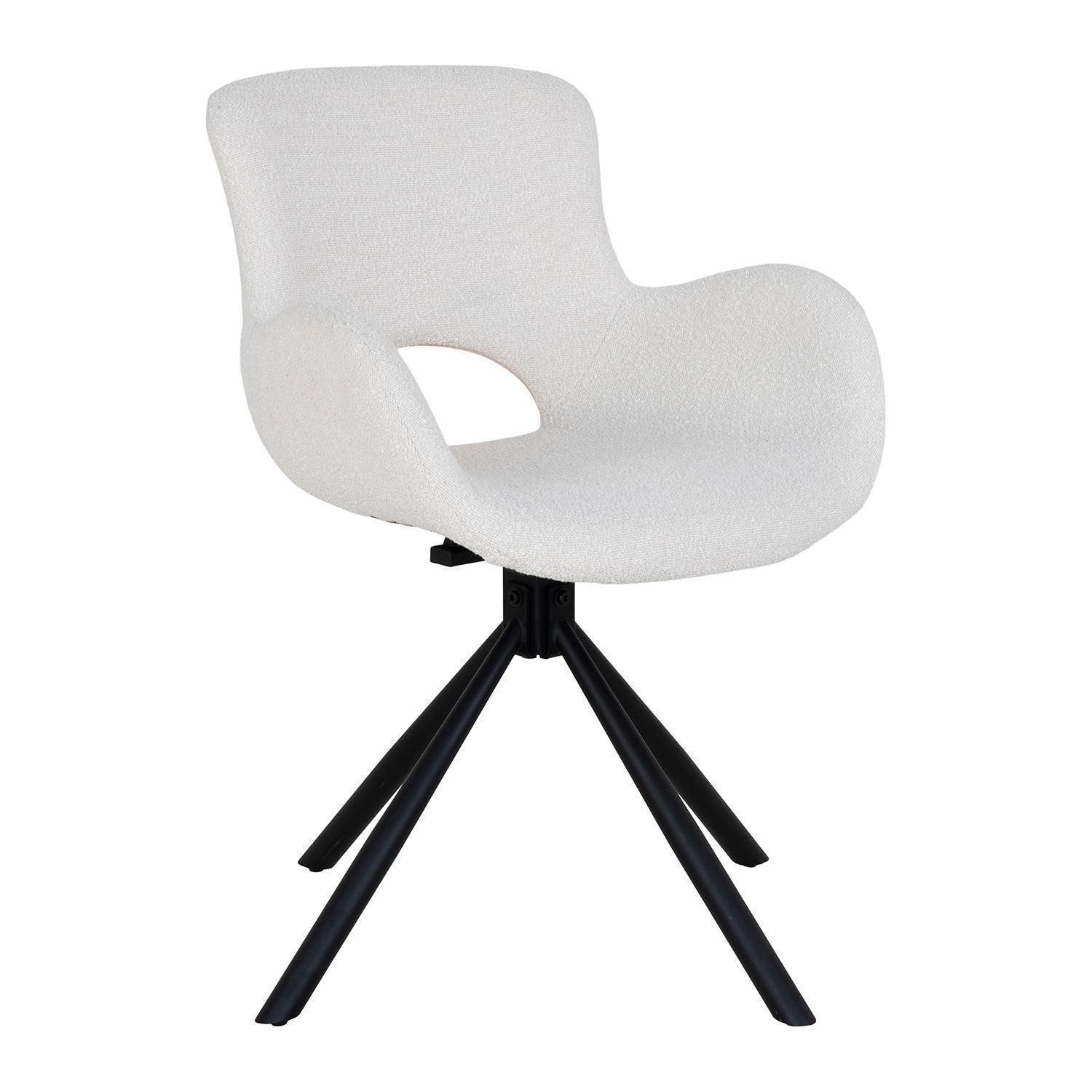 House Nordic Esszimmerstuhl AMORIM DINING, Schwarz, Weiß, Boucléstoff, (1 St), Metallgestell, B 59 x H 83 x T 58 cm