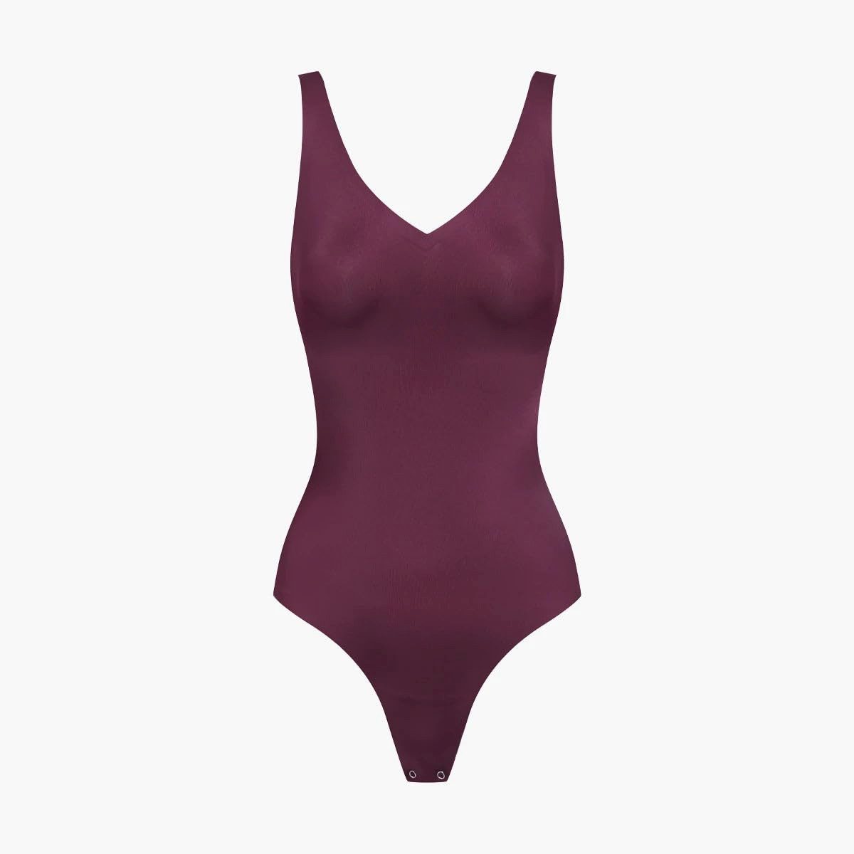 cfab (creamy fabrics) Miederbody Shiny Sculpting String-Body-Burgundy-XS (1-tlg) Figurformend