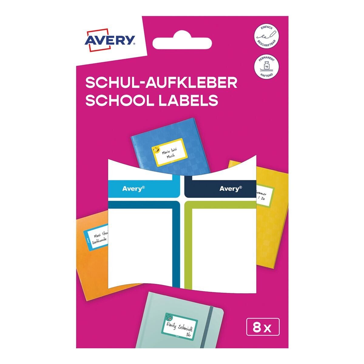 Avery Zweckform Etiketten, 8er-Pack Schul-Aufkleber