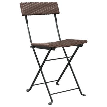 vidaXL Gartenlounge-Set 3-tlg. Bistro-Set Klappbar Braun Poly Rattan, (3-tlg)