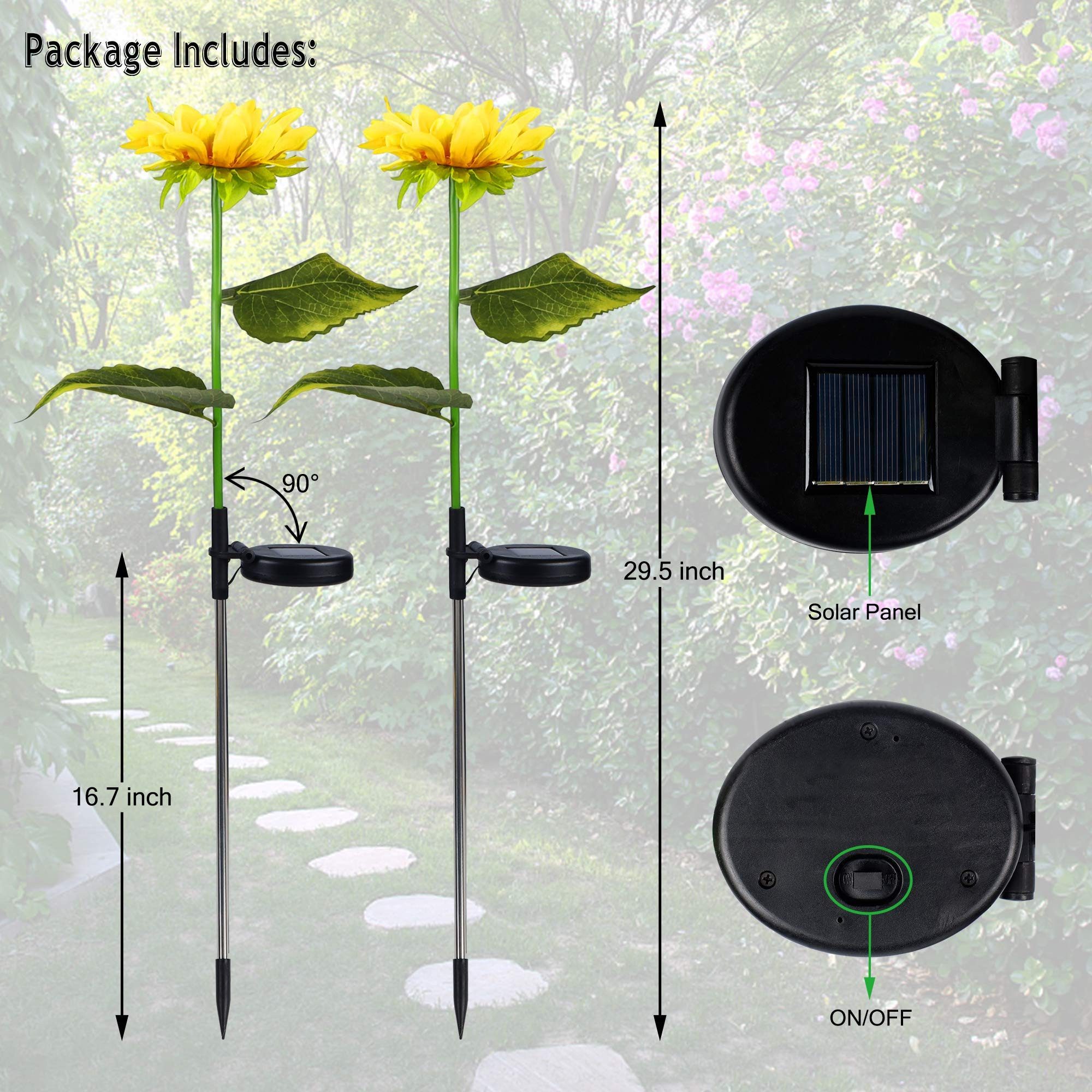RWEUOQ LED Solarleuchte 2er Sonnenblumen LED günstig online kaufen