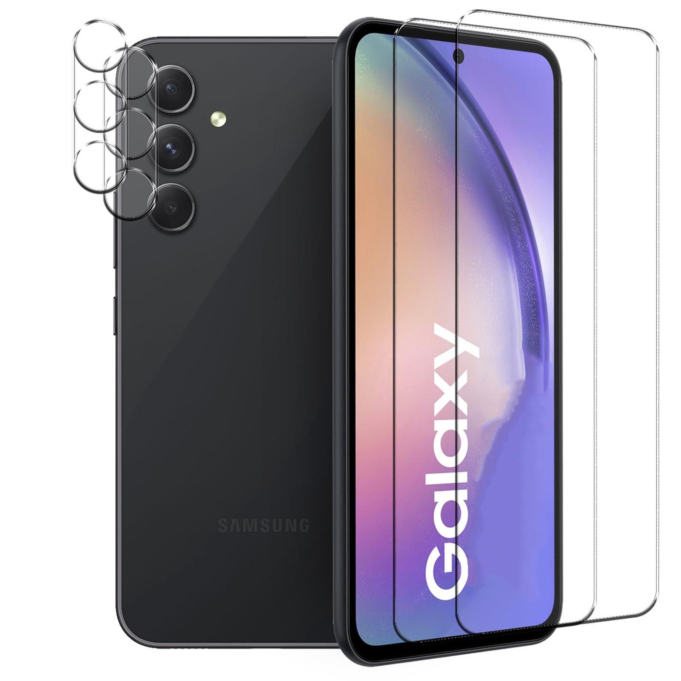 CoolGadget Schutzfolie Panzerfolie für Samsung Galaxy S24, (Spar-Set 4in1, 2x Displayschutz, 2x Kameraschutz), Panzerglas Schutzfolie für Samsung Galaxy S24