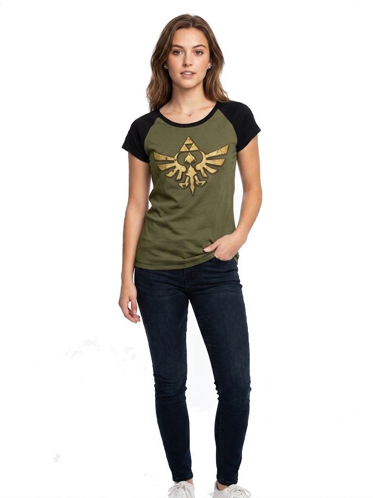 The Legend of Zelda Print-Shirt ZELDA T-Shirt Damen oliv Zelda Damen Merchendise T-Shirt