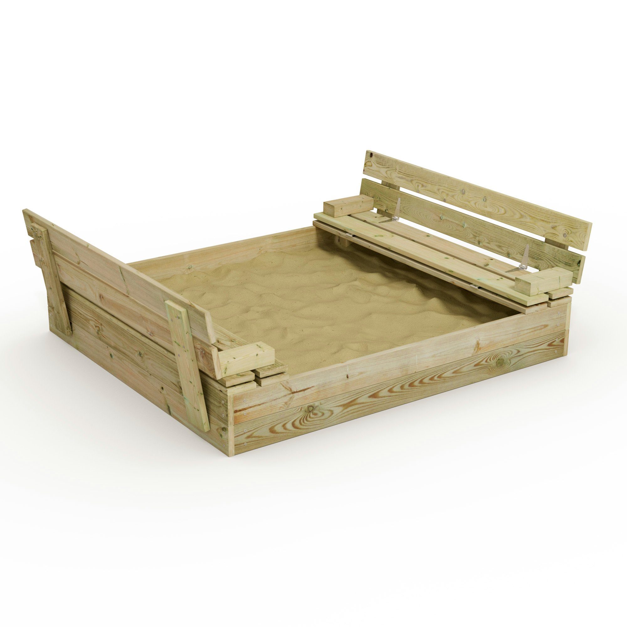 Wickey Sandkasten Flip mit Klappdeckel - verschiedene Größen -, (Bausatz, Extrem witterungsbeständig durch Kesseldruckimprägnierung), Sitzbank | Sandkästen