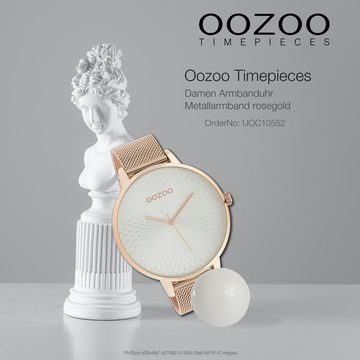 OOZOO Quarzuhr Oozoo Unisex Armbanduhr Timepieces Analog, (Analoguhr), Damen, Herrenuhr rund, extra groß (ca. 48mm), Metallarmband rosegold