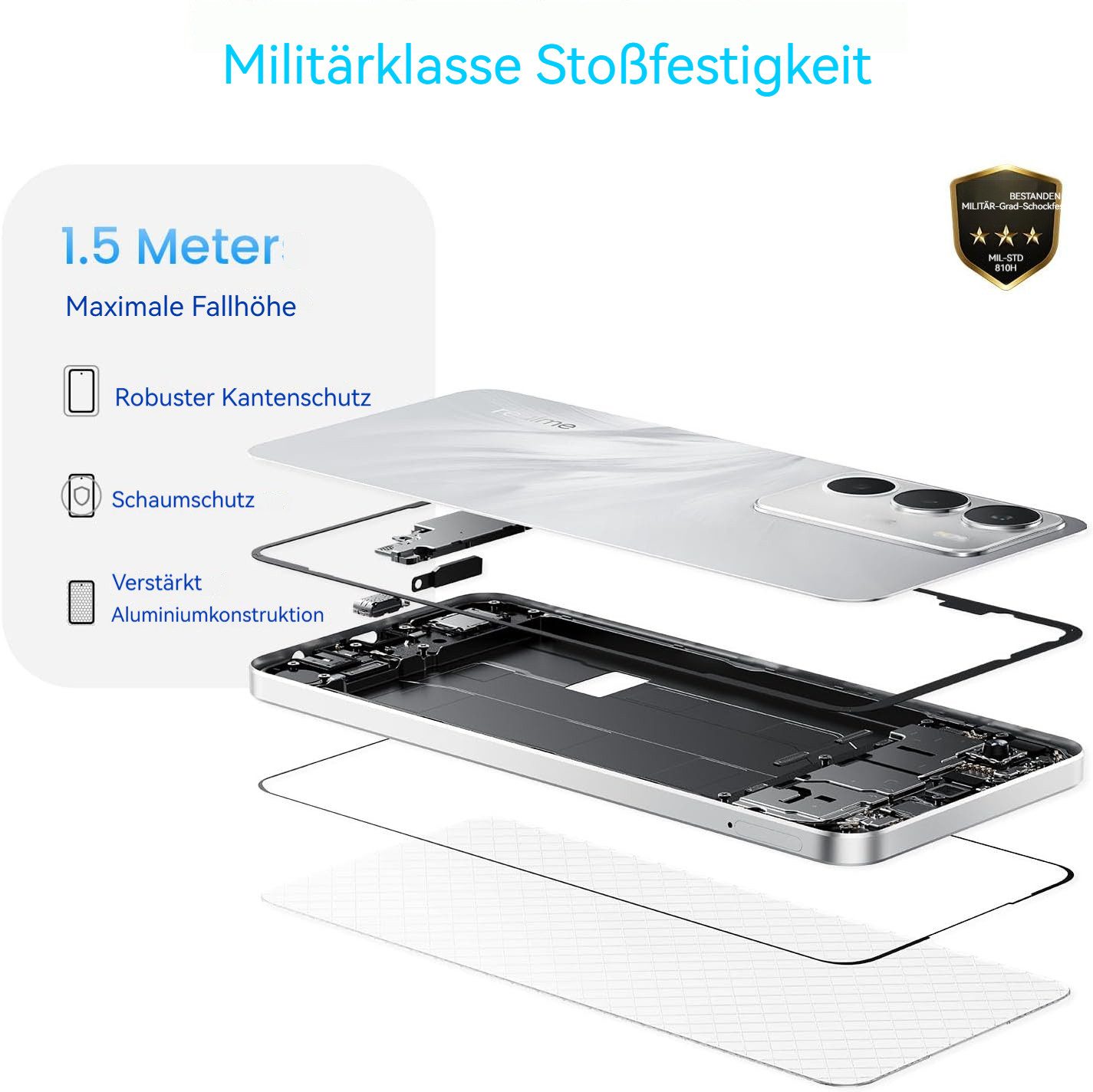 Realme C71 Smartphone 6,67" 120Hz Display, 50MP Handy, 6000mAh Akku Smartphone (6,67 Zoll, 128 GB Speicherplatz, 50 MP Kamera, 45W Schnellladung, NFC, IP54, 6+128GB)