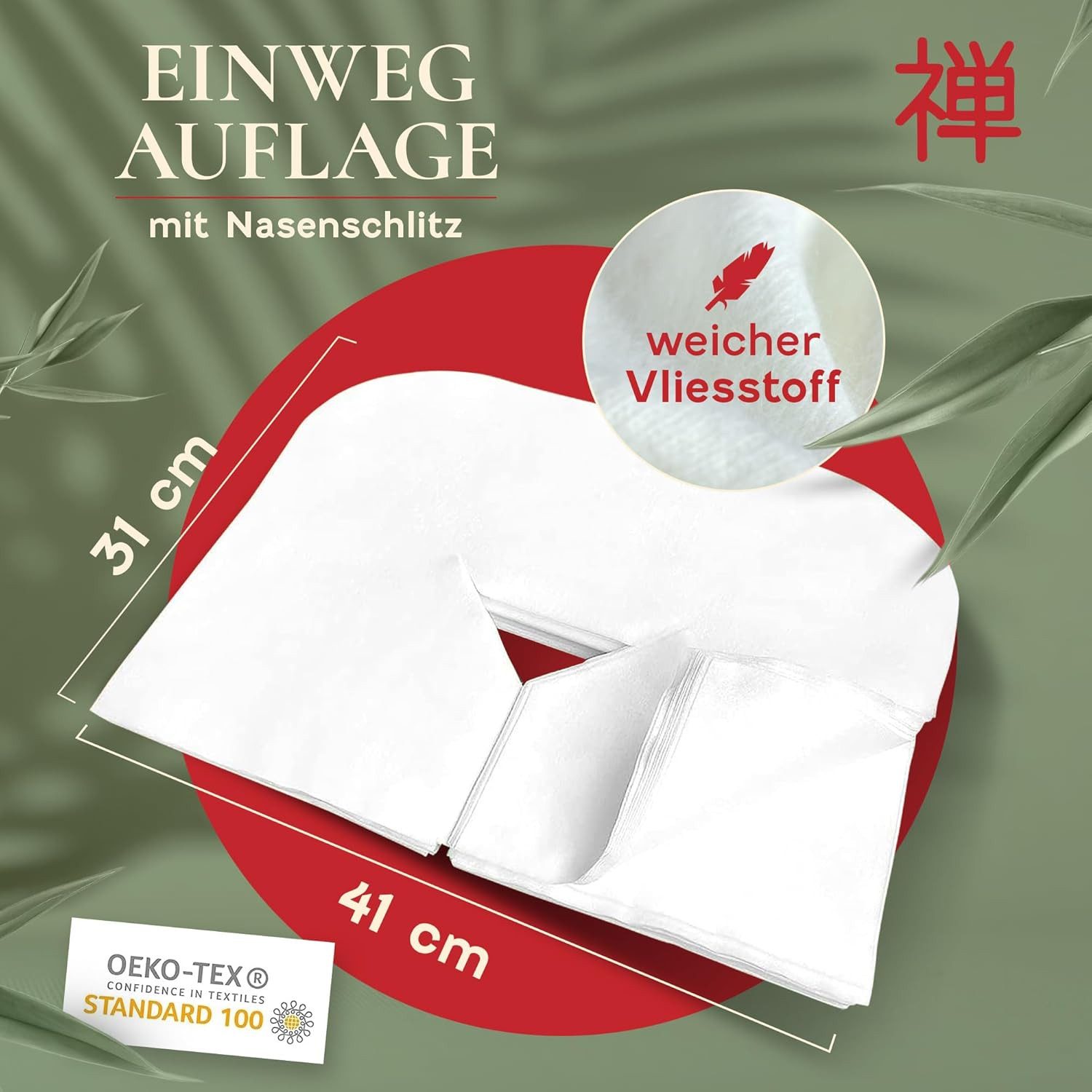ZEN MASSAGE WARE Massageliege Einwegauflagen für die Massageliege 3x 100Stk. (300-St), Gesichtsauflagen aus angenehm weichem Vlies-Stoff