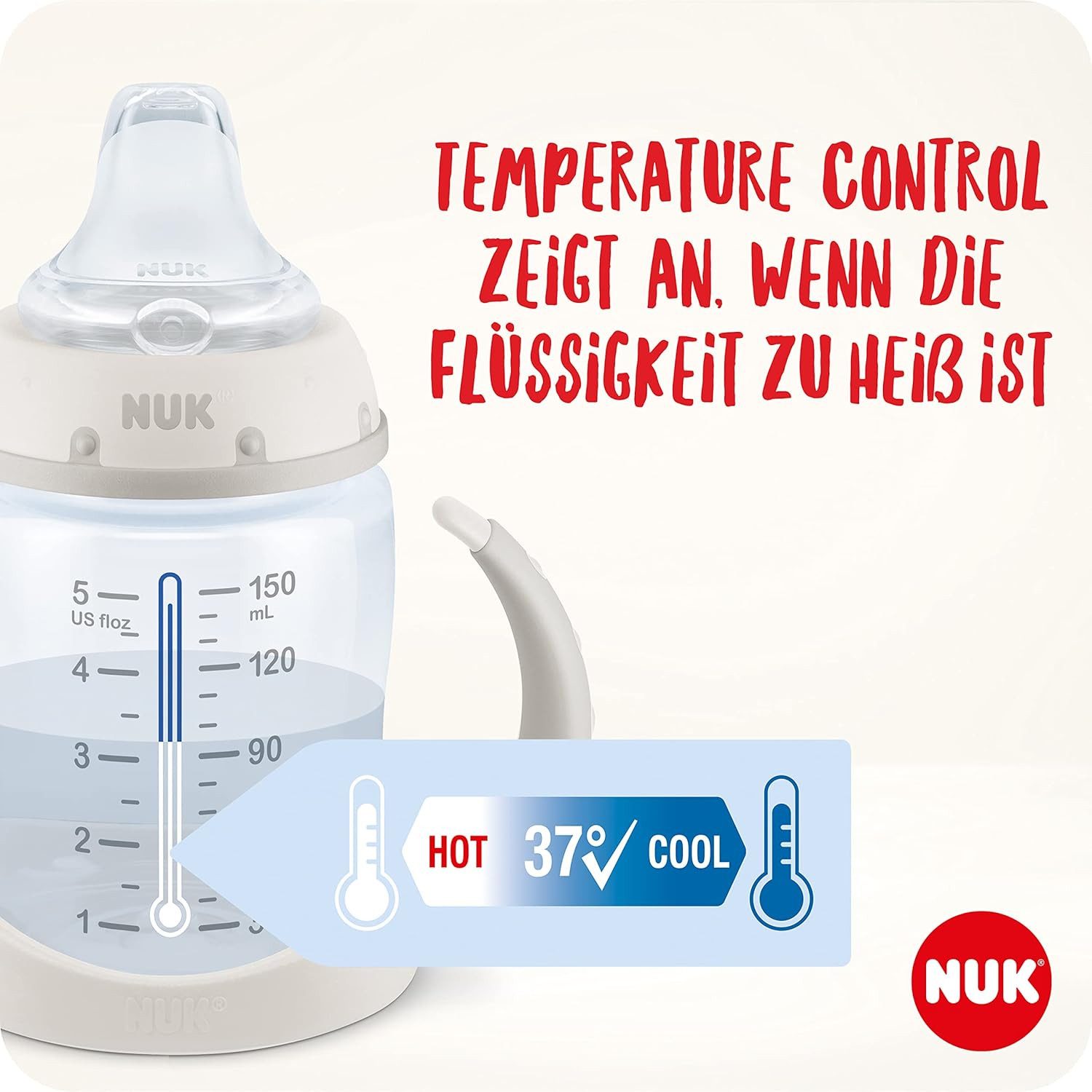 NUK Trinkflasche NUK Trinklernflasche 150ml – Disney Pooh Blau, BPA-freie Materialien für maximale Sicherheit und Hygiene
