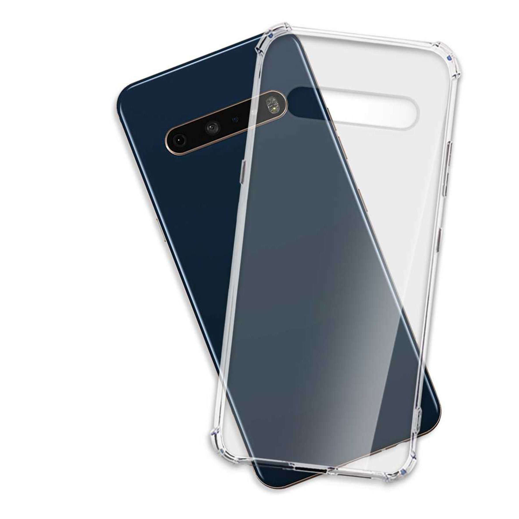 mtb more energy Smartphone-Hülle Clear Armor Case für LG V60 ThinQ, Transparente TPU Schutzhülle Case Backcover mit Anti-Shock Verstärkung
