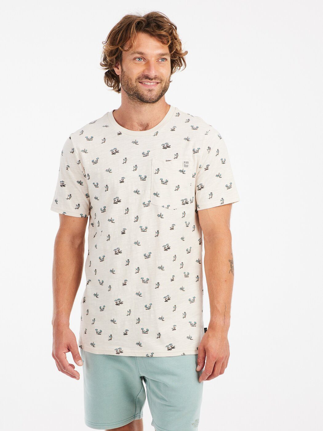 Protest Kurzarmshirt PRTElston t-shirt KITOFFWHITE