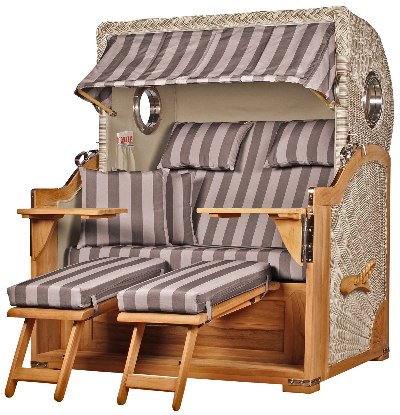 bene living Strandkorb Königssee 2,5Sitzer Teak PE shell Modell