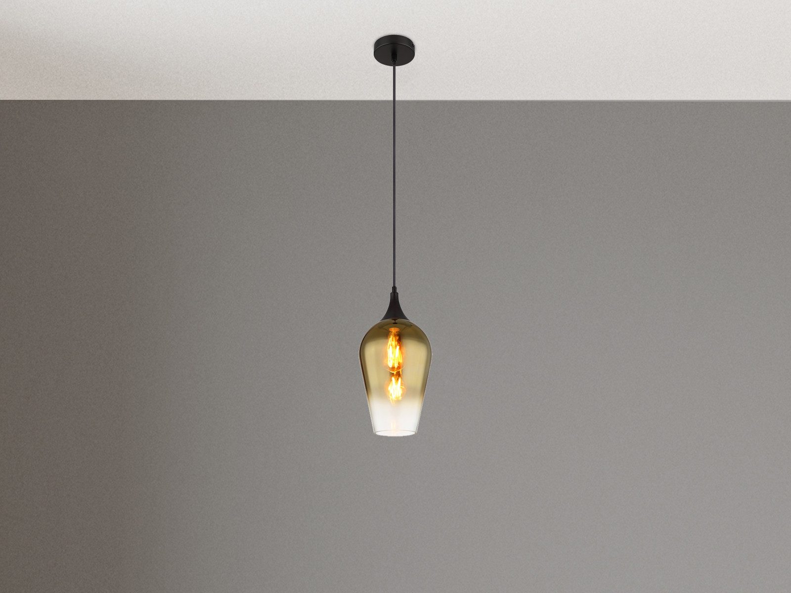 GLOBO LIGHTING LED Pendelleuchte, LED wechselbar, warmweiß, Ausgefallene klein-e Lampe für Esstisch & Kochinsel hängend Gold Ø18cm