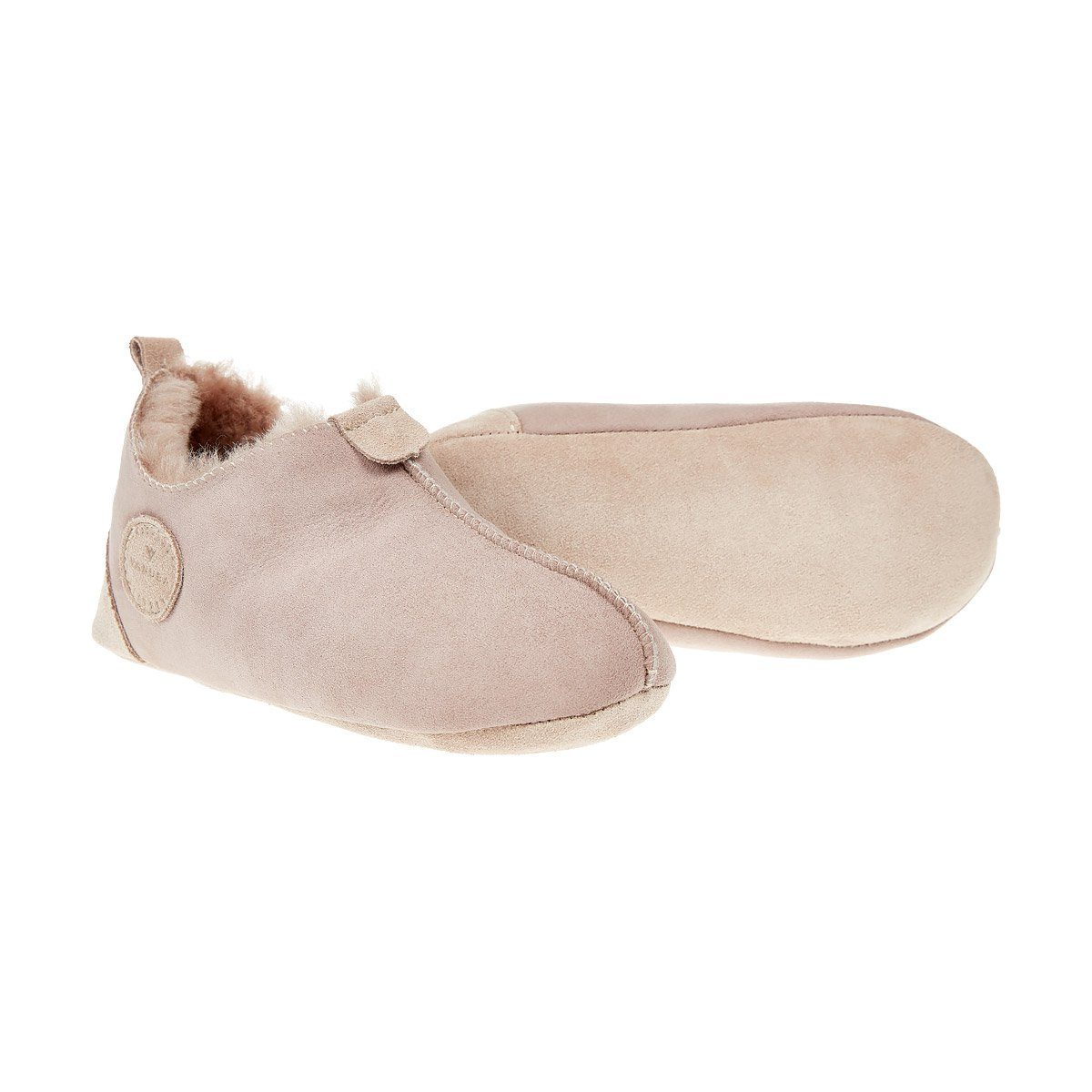 Vanuba OXFORD Kinder Hausschuh Beige/Beige Echtleder Hüttenschuhe/Winter-Hausschuhe/Gefüttert