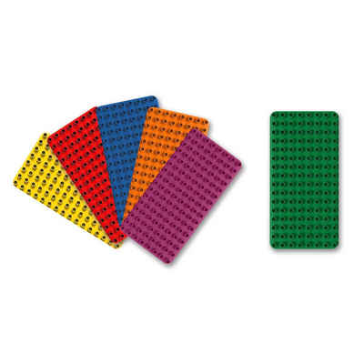 Biobuddi Lernspielzeug Bauplatten-Set, 6 Bauplatten in verschiedenen Farben