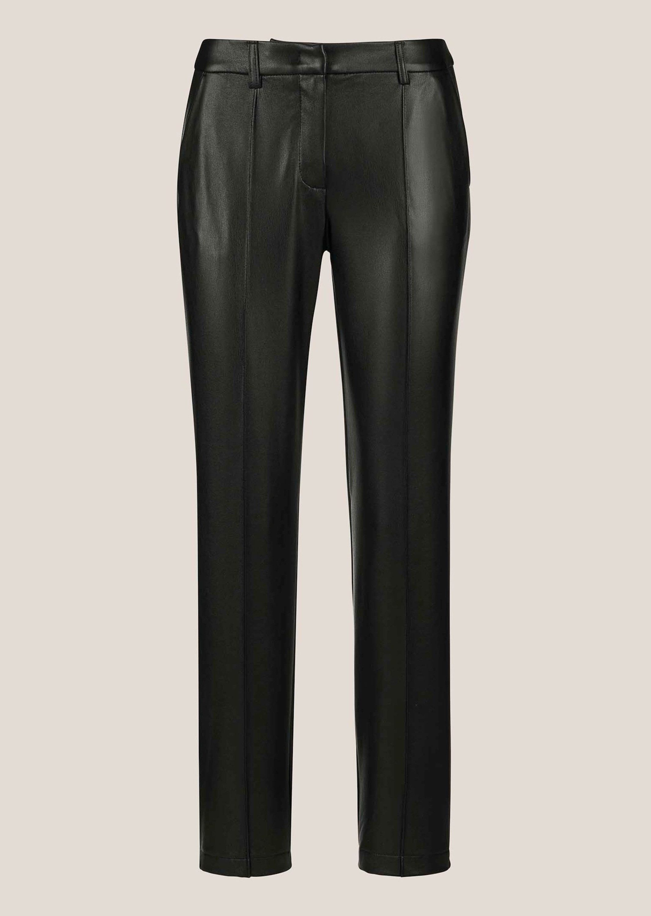 Stretch-Hose Kunstlederhose mit Biesen
