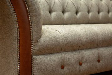 JVmoebel Chesterfield-Sofa Dreisitzer Couch Polster Design Sofa Moderne 3er Sitz Möbel 225cm, Die Rückenlehne mit Knöpfen.