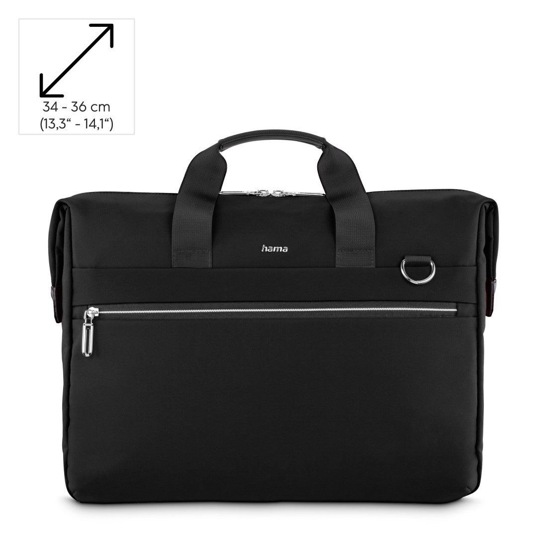 Hama Notebookrucksack Laptoptasche (34 – 36 cm (13,3 - 14,1), wasserabweisend, gepolstert), extralanger Reißverschluss