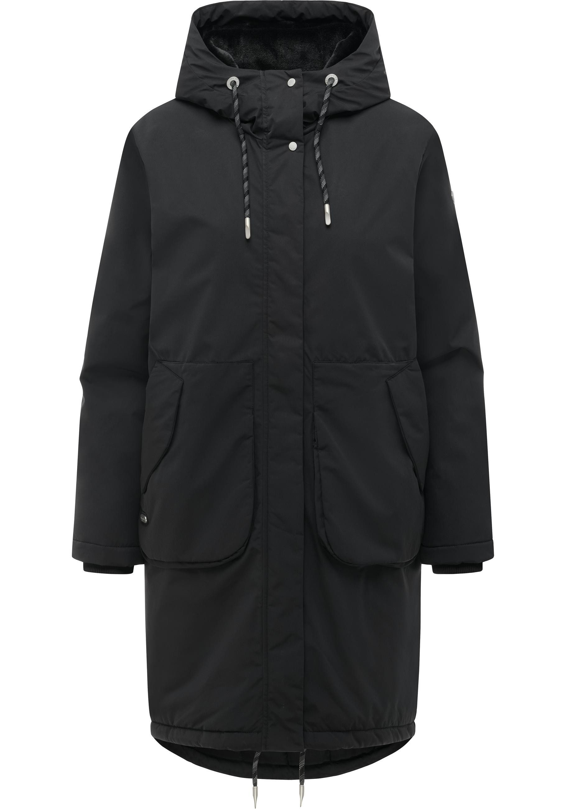 Ragwear Funktionsmantel Frostlin Y Winter Damen Kurzmantel gefüttert mit Fleece